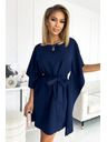 numoco SOFIA Metuljaste obleke z zadrgo v pasu - temno modra