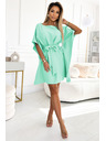 numoco SOFIA Ženske metuljaste obleke z zadrgo v pasu - mint
