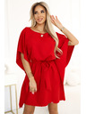 numoco SOFIA Metuljaste obleke z vezavo v pasu - rdeče