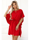 numoco SOFIA Metuljaste obleke z vezavo v pasu - rdeče
