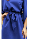 numoco SOFIA Metuljaste obleke z vezavo v pasu - modra