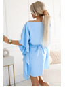 numoco SOFIA Metuljaste obleke s kravato v pasu - pastelno modra
