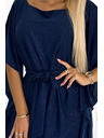 numoco SOFIA Metuljaste obleke z vezavo v pasu - temno modra z bleščicami