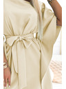 numoco SOFIA Metuljaste obleke z vezavo v pasu - bež