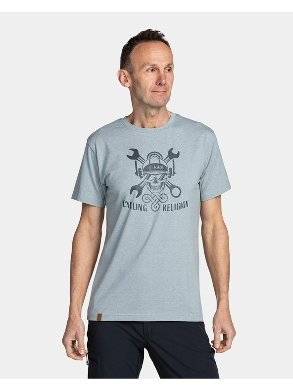 Kilpi Moška bombažna majica Kilpi SKULLY-M Svetlo siva