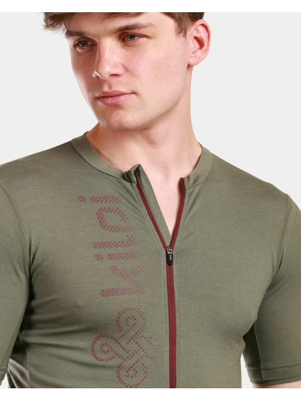 Kilpi Moški kolesarski dres iz merinove volne Kilpi PETRANA-M Khaki