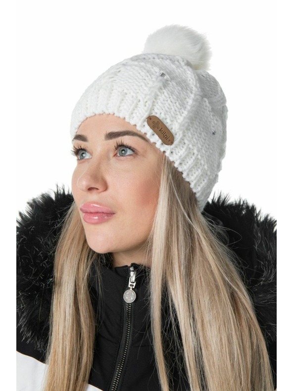 Kilpi Ženska modna kapa s cofom Kilpi LADY-W Bela