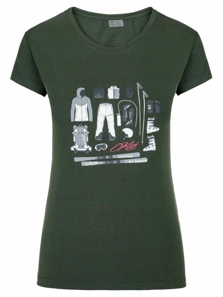 Kilpi Ženska majica s kratkimi rokavi Kilpi TORNES-W Temno zelena