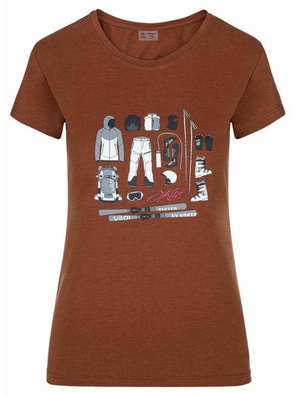 Kilpi Ženska majica s kratkimi rokavi Kilpi TORNES-W Temno rdeča