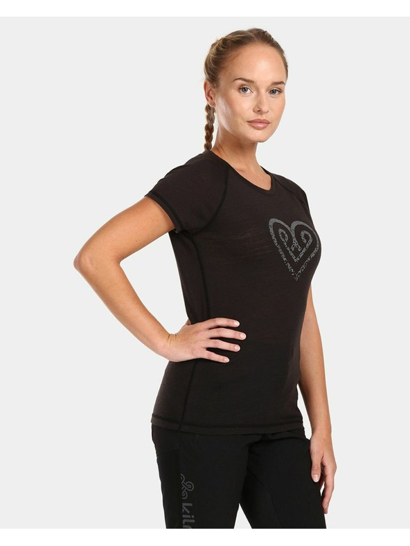 Kilpi Ženska majica iz merino volne Kilpi ZARJA-W Črna
