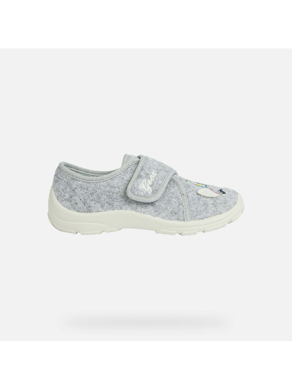 Geox Sivi dekliški copati Geox Nymel