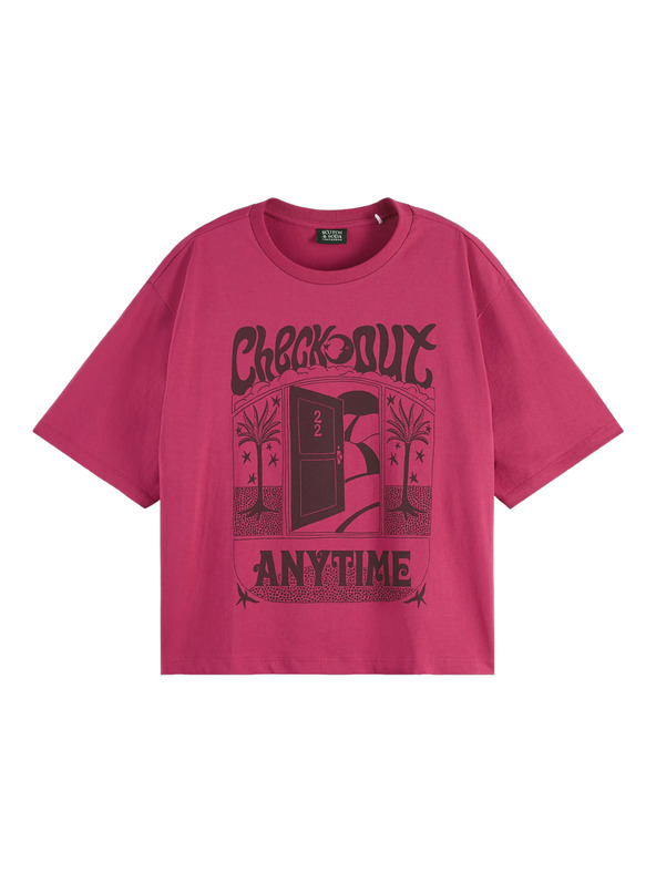 Scotch & Soda Temno rožnata ženska majica Scotch & Soda