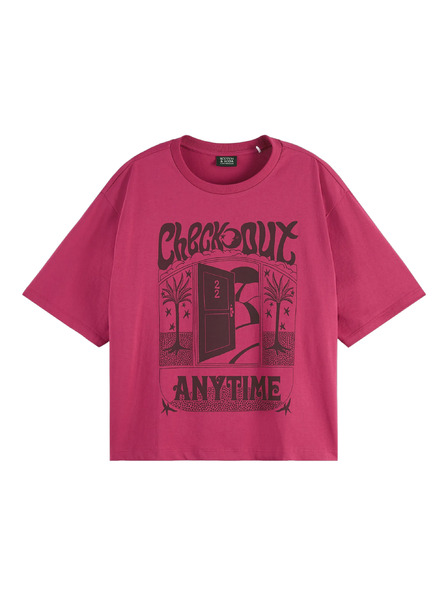 Scotch & Soda Temno rožnata ženska majica Scotch & Soda