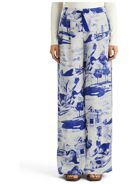 Scotch & Soda Modre ženske hlače z vzorcem Scotch & Soda Eleni