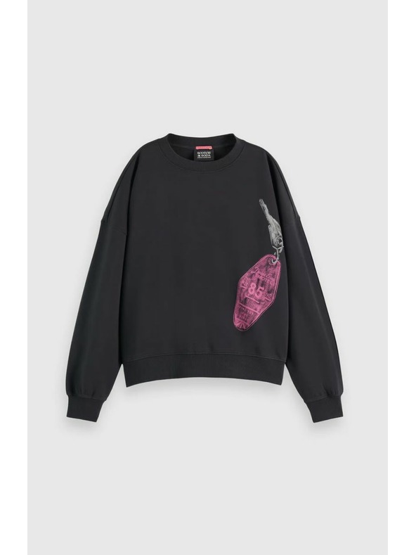 Scotch & Soda Črna ženska jopa s potiskom Scotch & Soda