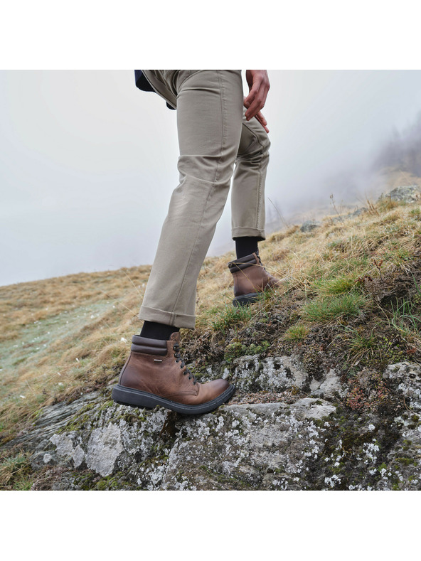 Geox Rjavi moški gležnjarji Geox Faloria b abx