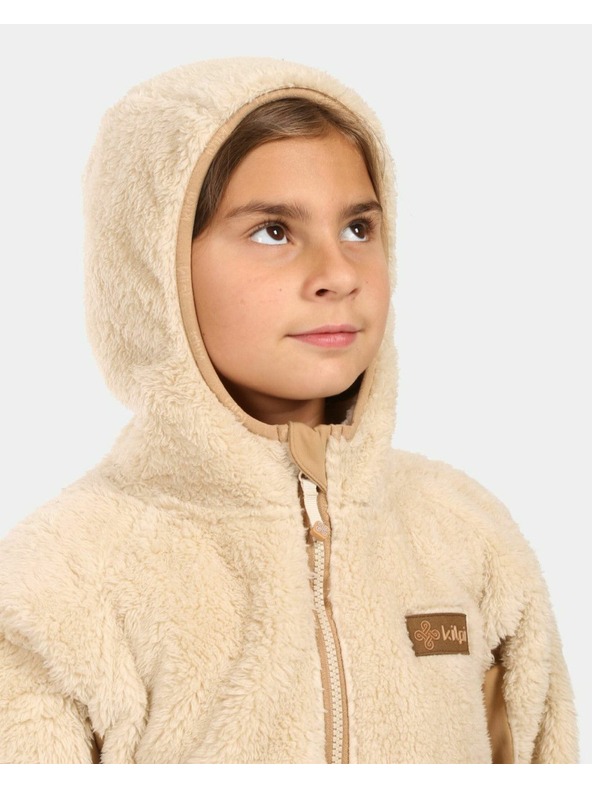Kilpi Dekliška kosmatа flis jopa s kapuco Kilpi NORKA-JG Bež