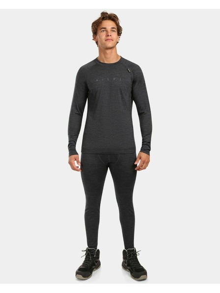 Kilpi Moška termo majica iz MERINO WOOL z dolgimi rokavi Kilpi MAVORA TOP-M Črna