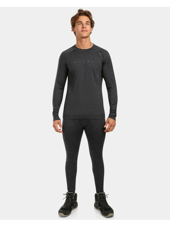 Kilpi Moška termo majica iz MERINO WOOL z dolgimi rokavi Kilpi MAVORA TOP-M Črna
