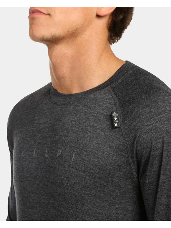 Kilpi Moška termo majica iz MERINO WOOL z dolgimi rokavi Kilpi MAVORA TOP-M Črna