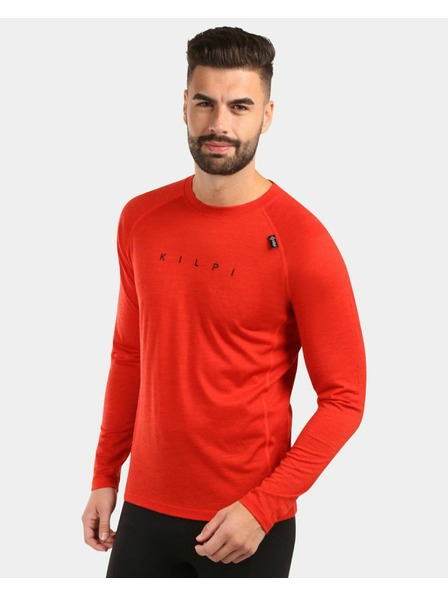 Kilpi Moška termo majica iz MERINO WOOL z dolgimi rokavi Kilpi MAVORA TOP-M Rdeča