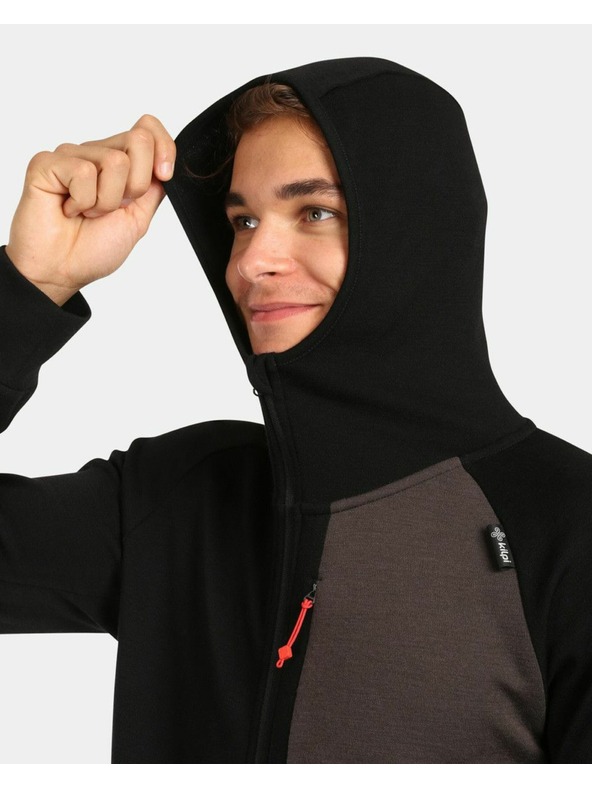 Kilpi Moški pulover iz merino volne s kapuco Kilpi MERINI-M Črna