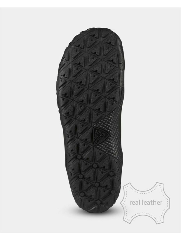 Kilpi Uniseks visoka zunanja barefoot usnjana obuv Kilpi BARE LEATHER HIGH-U Črna