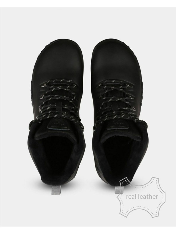 Kilpi Uniseks visoka zunanja barefoot usnjana obuv Kilpi BARE LEATHER HIGH-U Črna