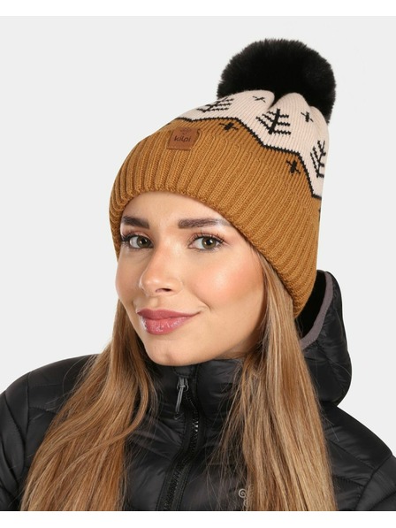 Kilpi Ženska zimska modna kapa Kilpi CARMEN-W Rjava