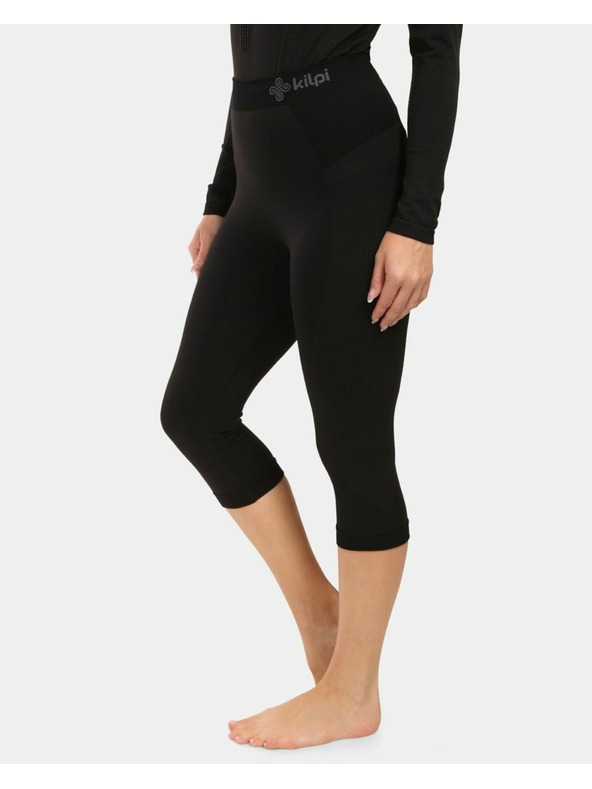 Kilpi Ženske brezšivne 3/4 termo hlače Kilpi LINE-W Črna