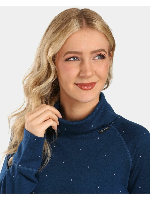 Kilpi Ženska merino volnena polo majica z dolgimi rokavi Kilpi JANNU-W Temno modra