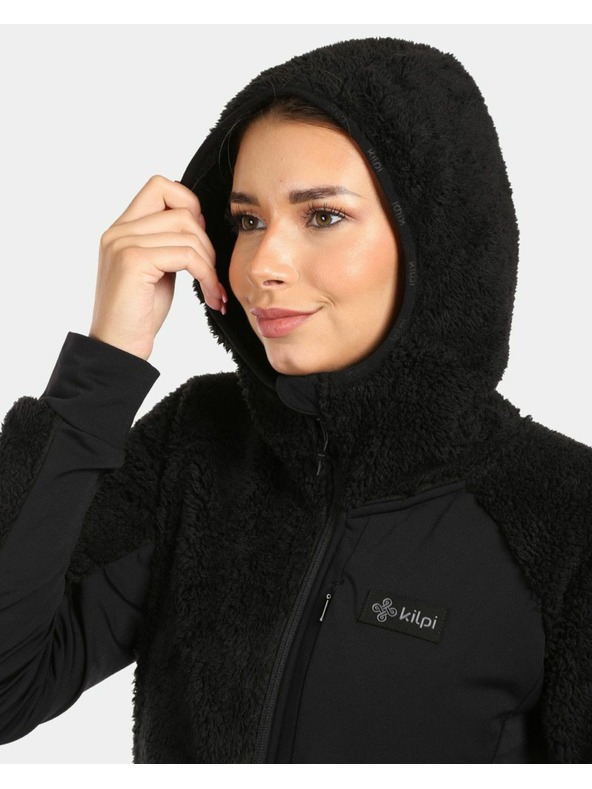 Kilpi Ženska kosmatena flis jopa s kapuco Kilpi NORKA-W Črna