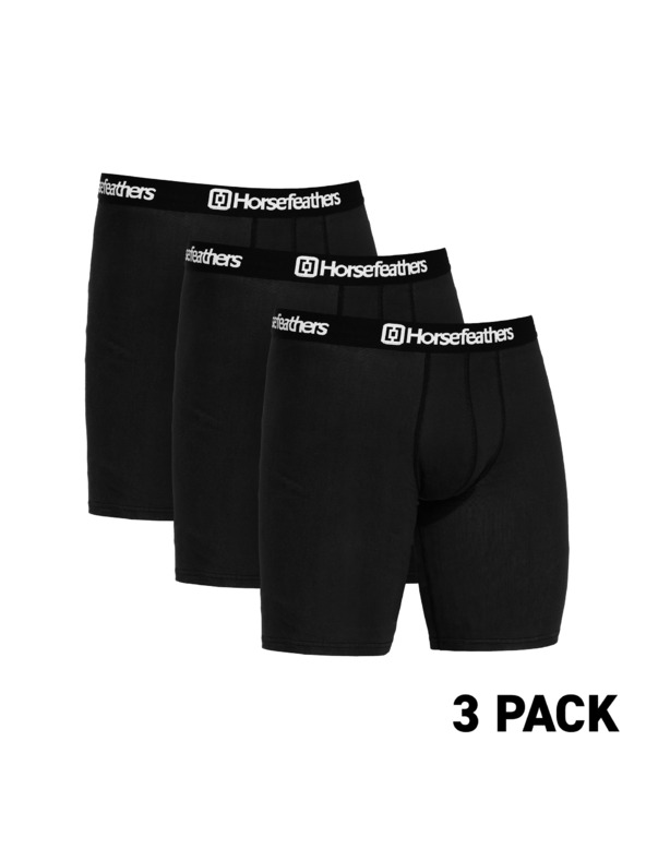 Horsefeathers Boksarice Dynasty Long 3Pack - črna