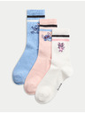 Marks & Spencer Nogavice Lilo & Stitch™ z visokim deležem bombaža, komplet 3 parov (6 malo – 7 veliko) Marks & Spencer večbarvna