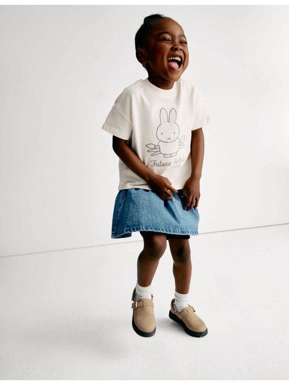 Marks & Spencer Majica Miffy™ z visokim deležem bombaža (1–8 let) Marks & Spencer smetanasta