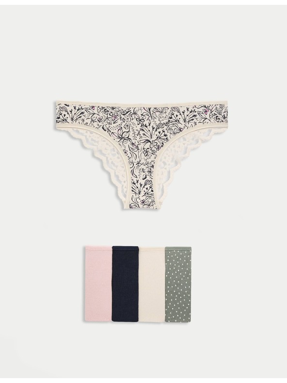 Marks & Spencer Brazilske spodnje hlačke s potiskom in visokim deležem bombaža Marks & Spencer zelena