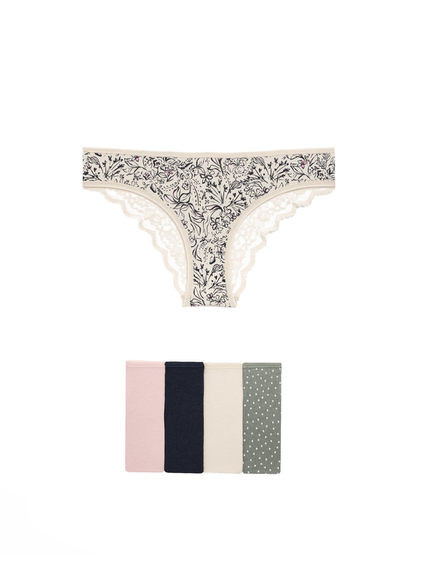 Marks & Spencer Brazilske spodnje hlačke s potiskom in visokim deležem bombaža Marks & Spencer zelena