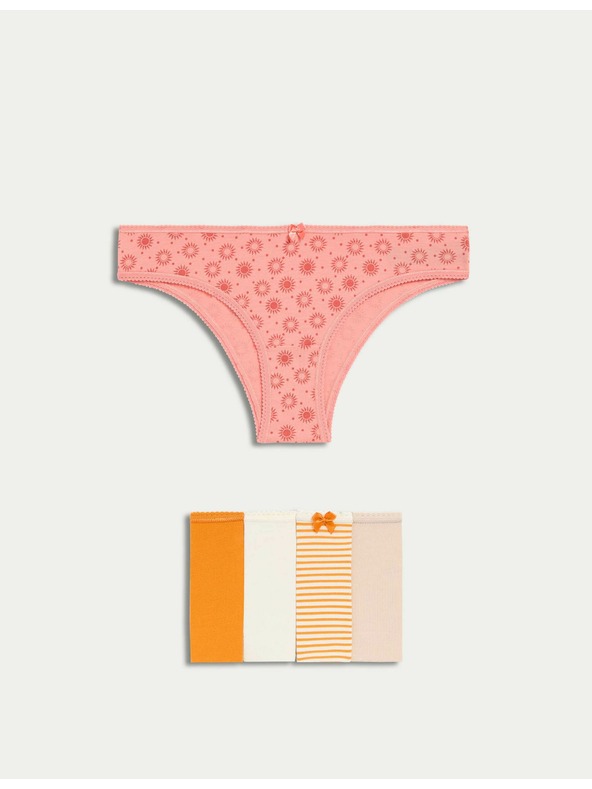 Marks & Spencer Brazilske spodnje hlačke z visokim deležem bombaža in materialom Lycra™, 5 kosov Marks & Spencer oranžna