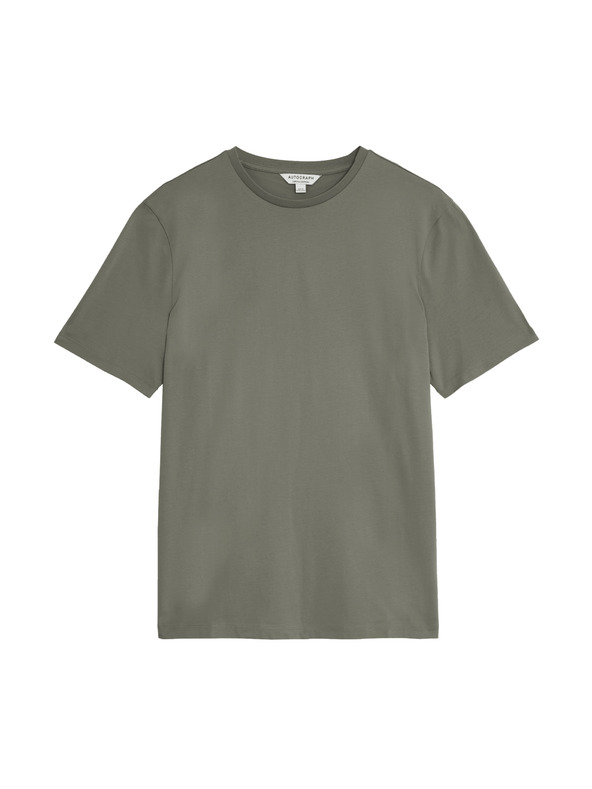 Marks & Spencer Majica iz premium bombažne tkanine, ozek kroj Marks & Spencer zelena