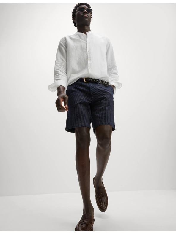 Marks & Spencer Chino kratke hlače z delno elastičnim pasom Marks & Spencer mornarsko modra