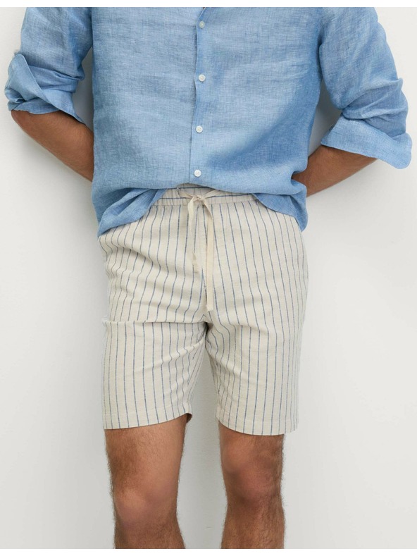 Marks & Spencer Kratke hlače iz mešanice lanu z elastičnim pasom Marks & Spencer bež