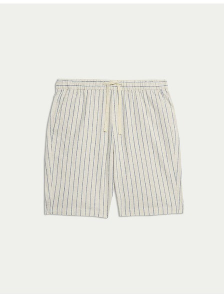 Marks & Spencer Kratke hlače iz mešanice lanu z elastičnim pasom Marks & Spencer bež