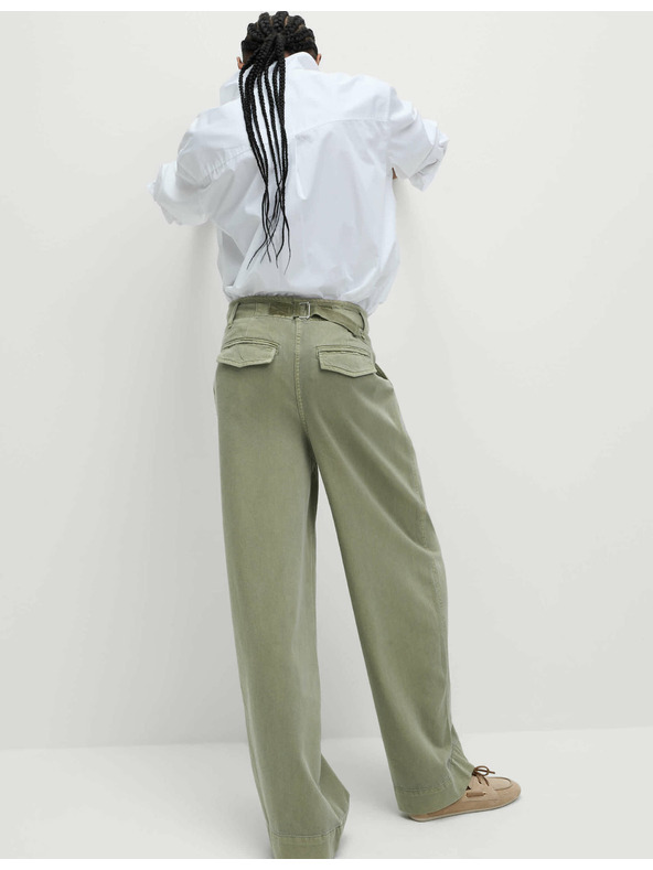 Marks & Spencer Mečkane hlače z Wide-leg krojem in visokim deležem bombaže Marks & Spencer rjava