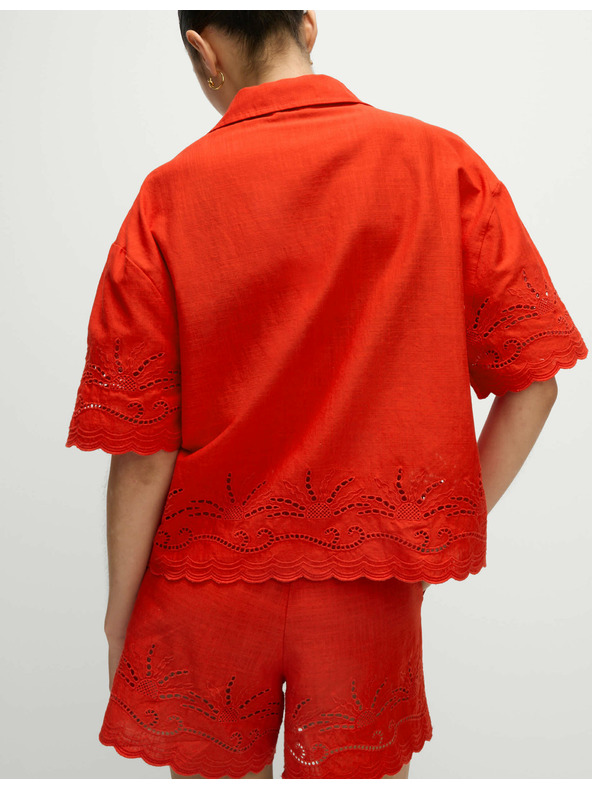 Marks & Spencer Plaže kratke hlače iz čiste bombaže z izrezom Marks & Spencer rdeča