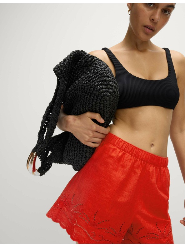 Marks & Spencer Plaže kratke hlače iz čiste bombaže z izrezom Marks & Spencer rdeča