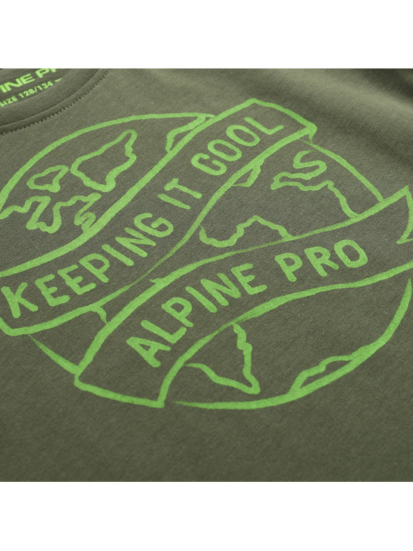 ALPINE PRO Otroška majica iz organske bombažne ALPINE PRO ECOMO 2 rifle green varianta pc