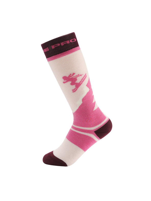 ALPINE PRO Otroške smučarske nogavice iz merino volne ALPINE PRO SKYRO light lilac