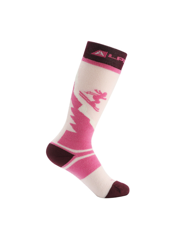 ALPINE PRO Otroške smučarske nogavice iz merino volne ALPINE PRO SKYRO light lilac
