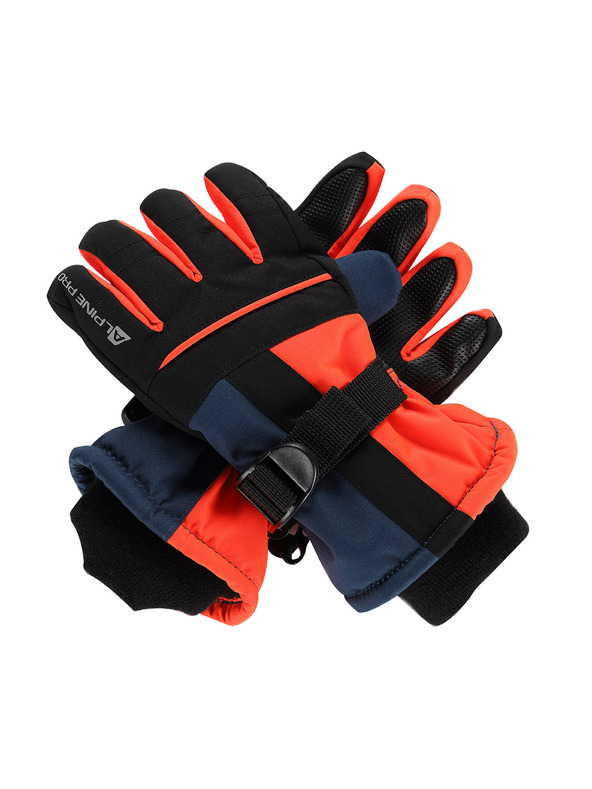 ALPINE PRO Otroške rokavice z membrano ptx ALPINE PRO LORDO 2 neon red