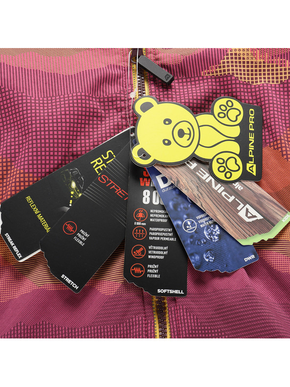 ALPINE PRO Otroška softshell jakna z membrano ALPINE PRO EZORO fuchsia fedora varianta pa